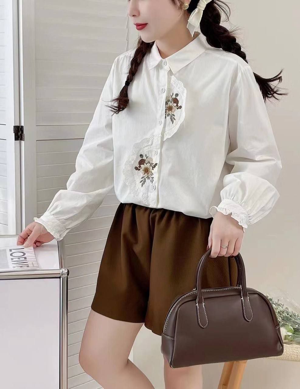 شومیز گلدوزی زنانه کد 418054