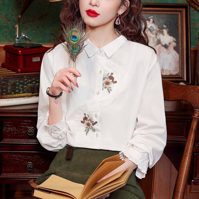 شومیز گلدوزی زنانه کد 418054