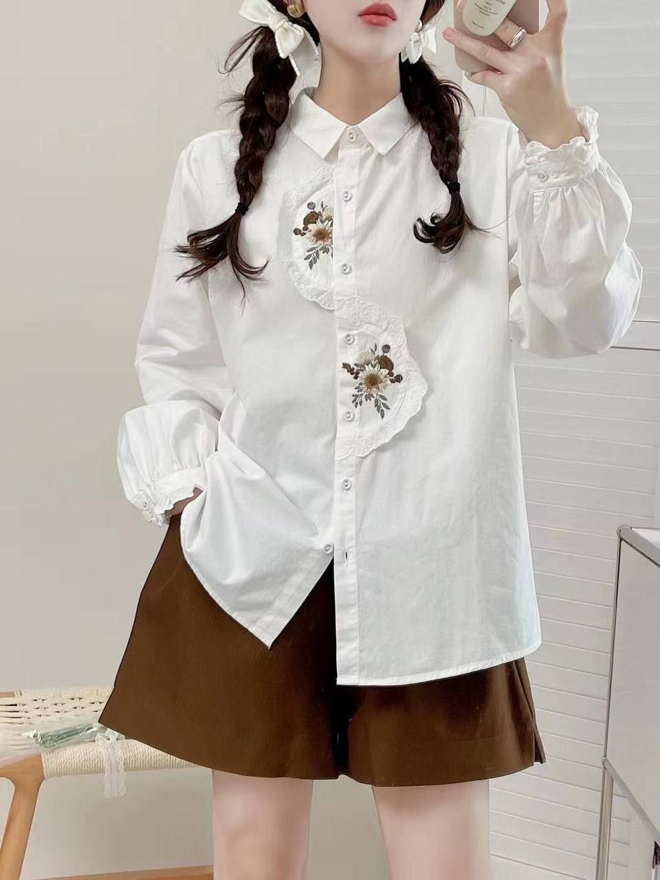 شومیز گلدوزی زنانه کد 418054