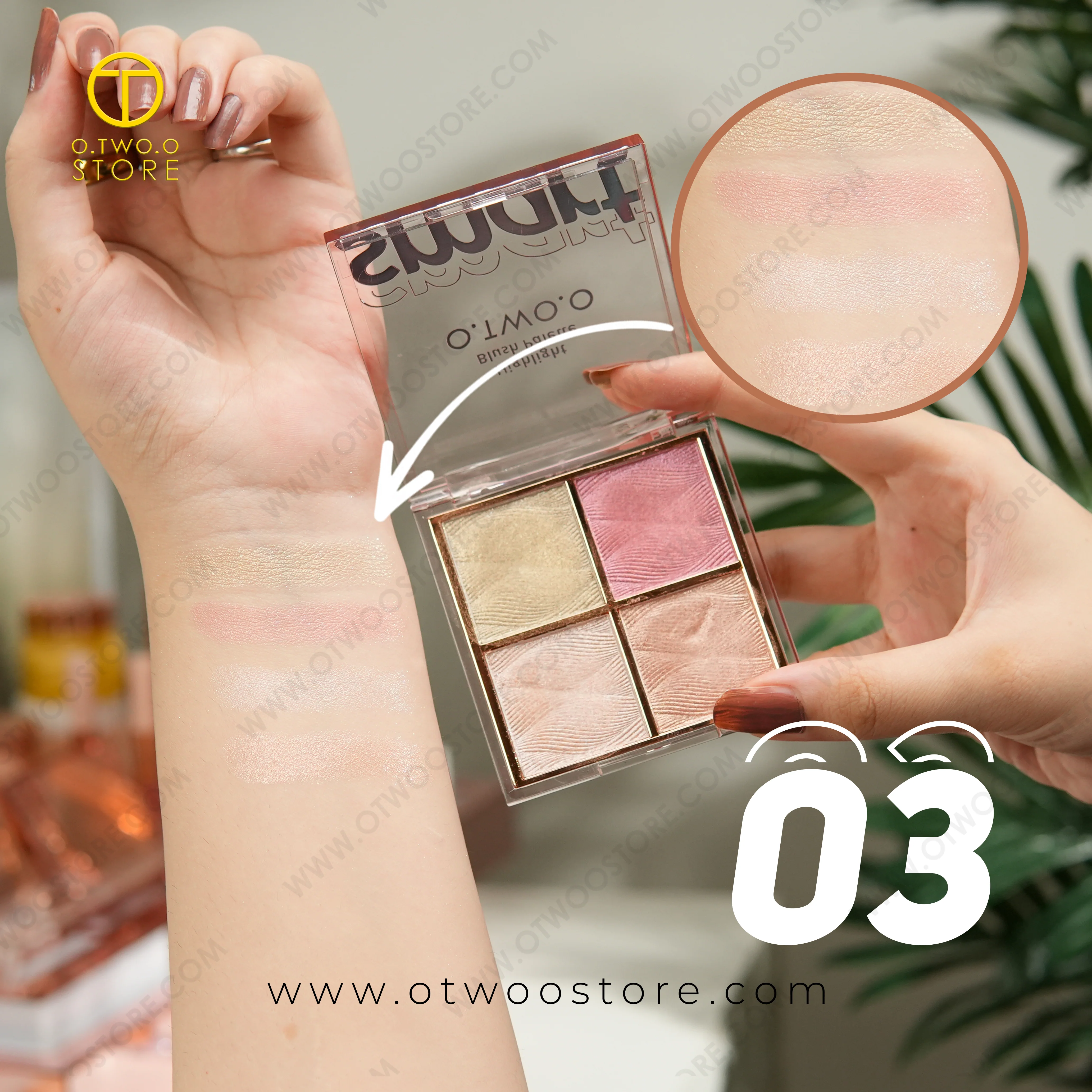 پالت رژگونه هایلایتر برند O.TWO.O کد FFLSC045 (2061)