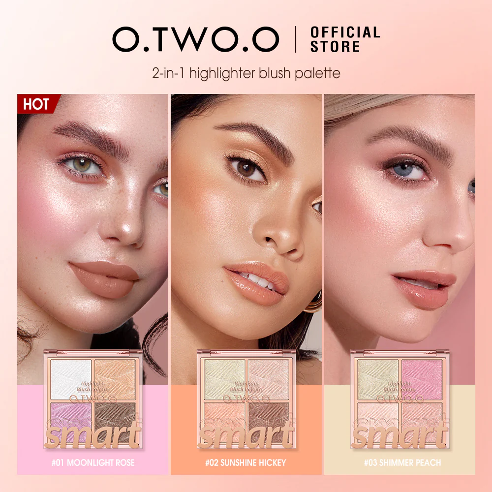 پالت رژگونه هایلایتر برند O.TWO.O کد FFLSC045 (2061)