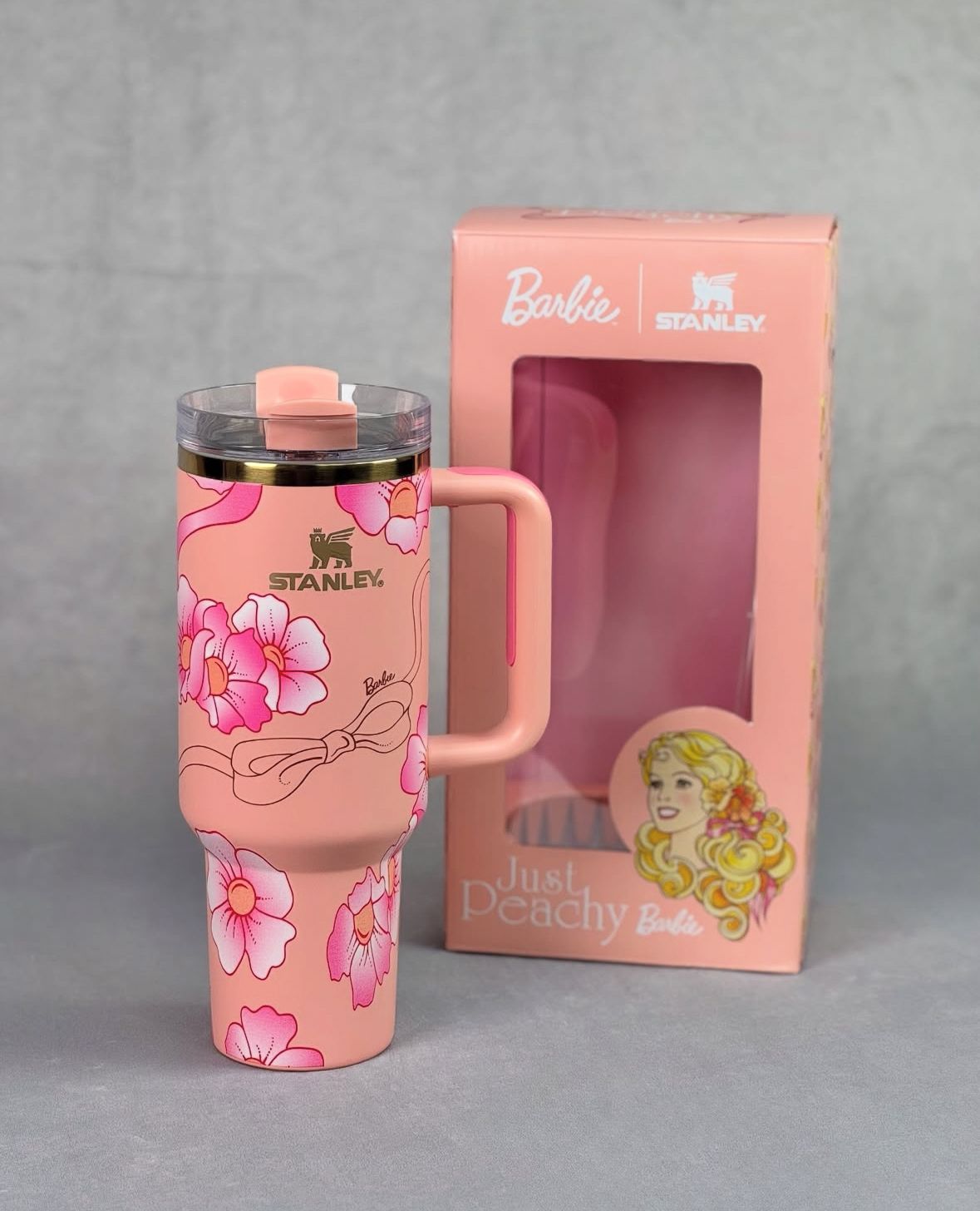 ماگ استنلی باربی طرح گل اورجینال (Stanley Barbie) کد 2246