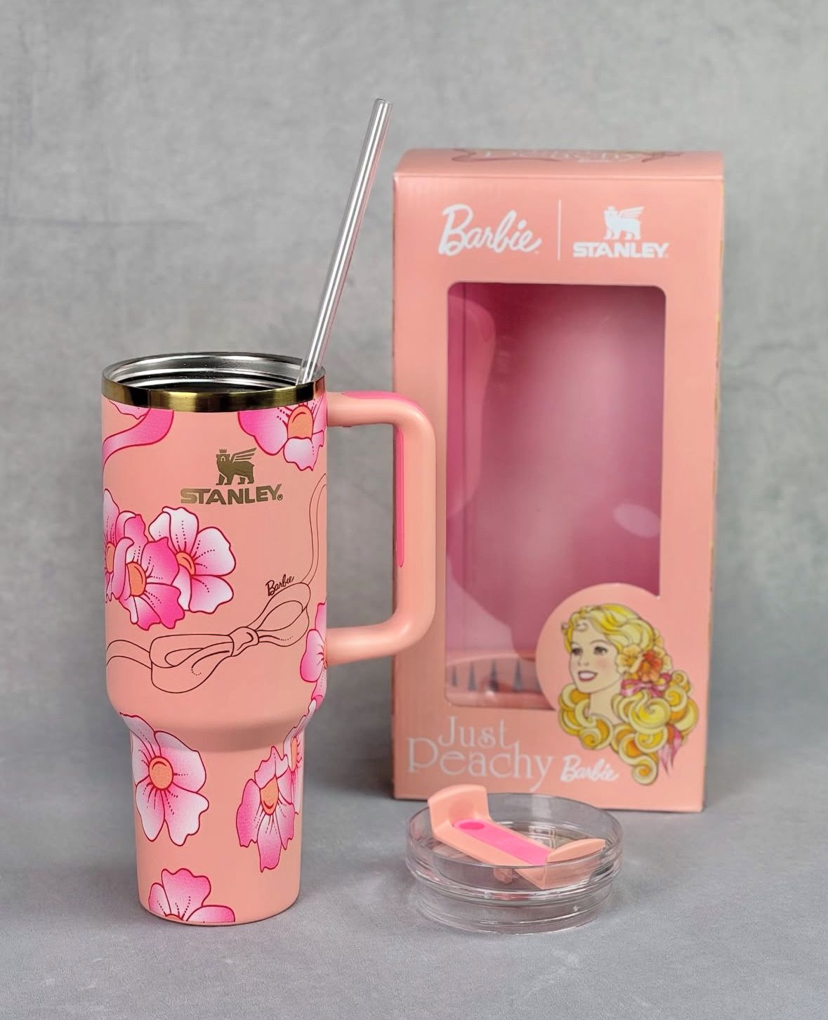 ماگ استنلی باربی طرح گل اورجینال (Stanley Barbie) کد 2246