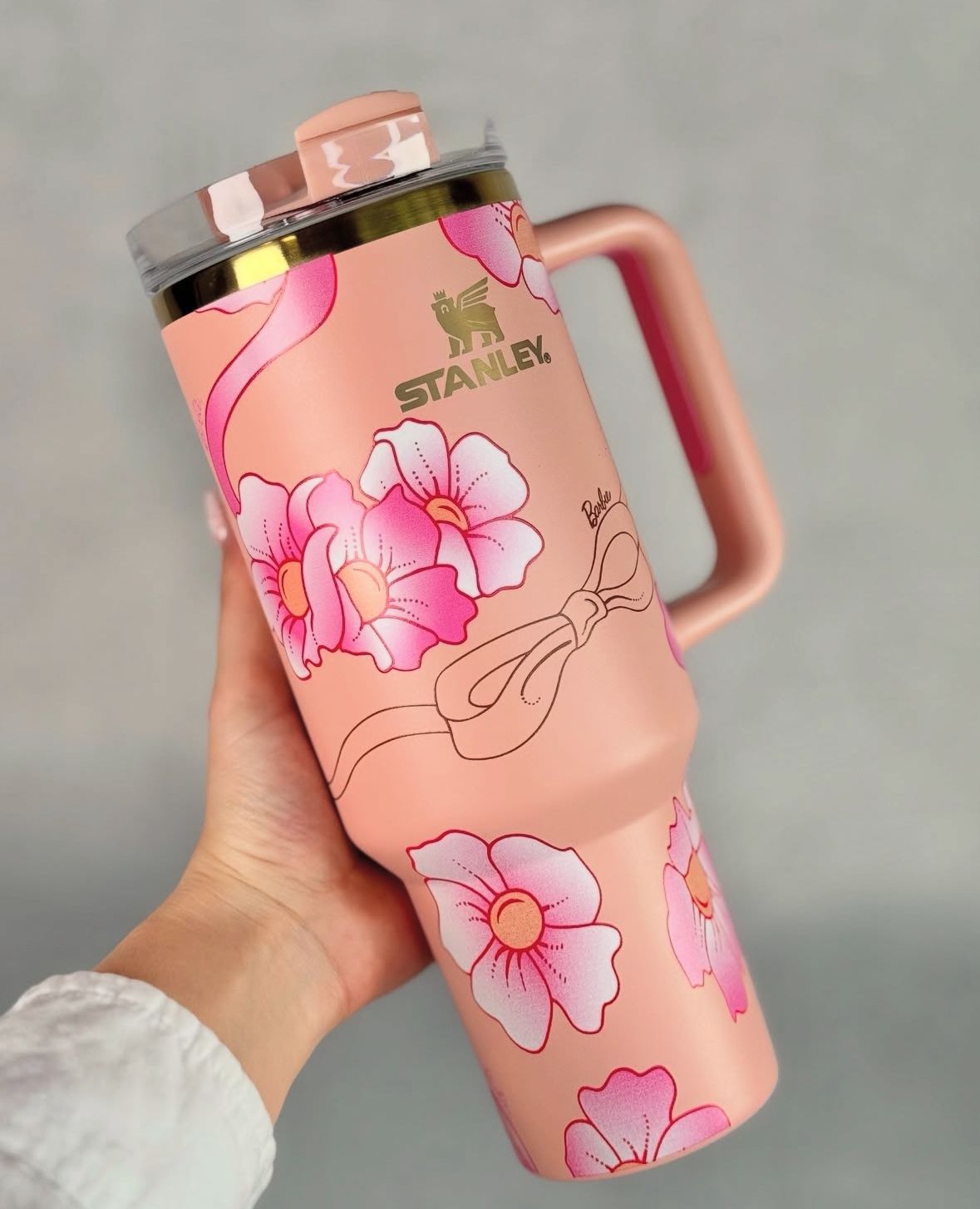 ماگ استنلی باربی طرح گل اورجینال (Stanley Barbie) کد 2246