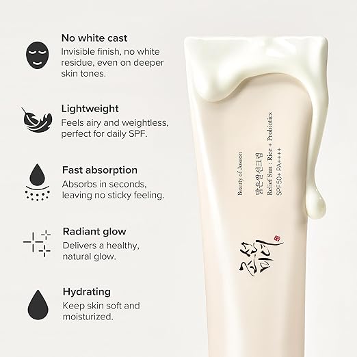 کرم ضد آفتاب بی رنگ بیوتی آف جوسان Beauty Of Joseon Relief Sun Rice Probiotics Spf 50 کد 2687