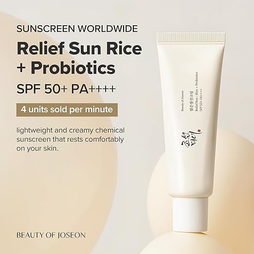 کرم ضد آفتاب بی رنگ بیوتی آف جوسان Beauty Of Joseon Relief Sun Rice Probiotics Spf 50 کد 2687