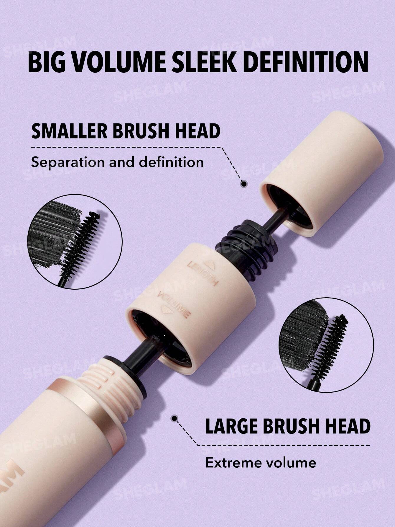 ریمل دو سر حجم دهنده و بلند کننده مژه شیگلم SHEGLAM Lash Besties 2-In-1 Mascara  کد 2336