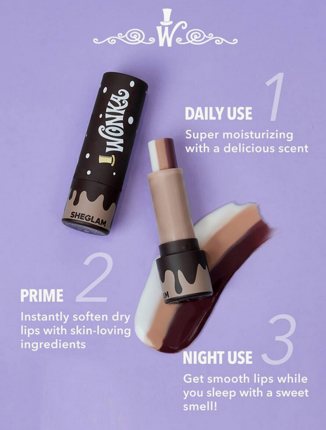 بالم لب چند رنگ کاکائویی شیگلم Willy wonka | SHEGLAM Cocoa Yum Lip Balm Lip Care  کد 2354