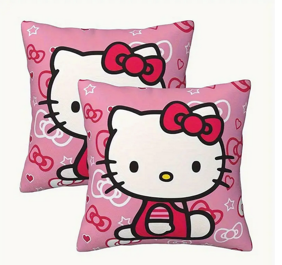 2 عدد کاور کوسن طرح‌دار صورتی هلو کیتی برند سانریو (SANRIO) کد 2610
