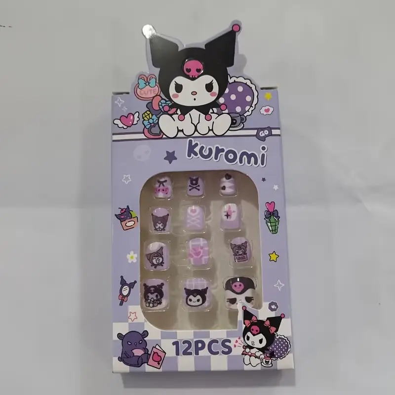 ناخن مصنوعی دخترانه 12 تایی (Kuromi) کد 2493