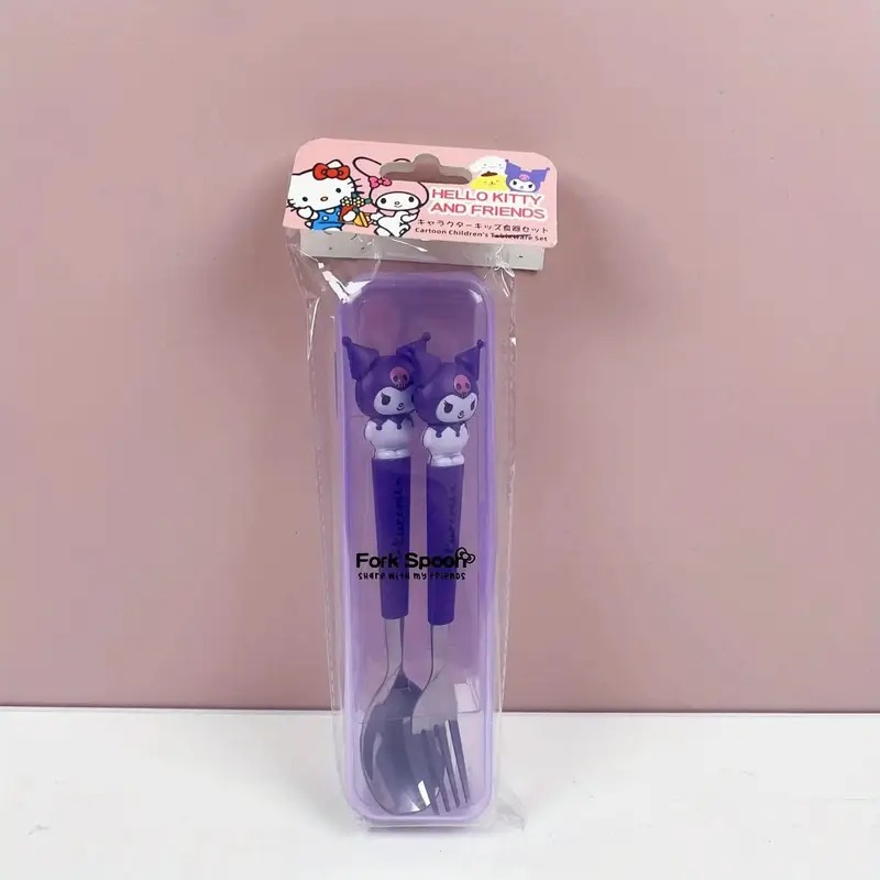 سرویس قاشق و چنگال استیل طرح (Kuromi) کد 2537