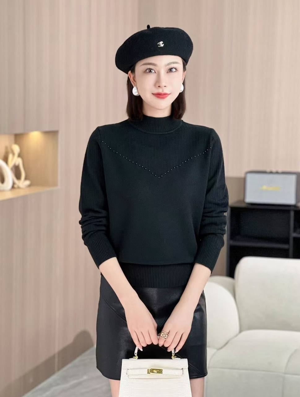 بافت یقه سه سانتی زنانه کد 418170