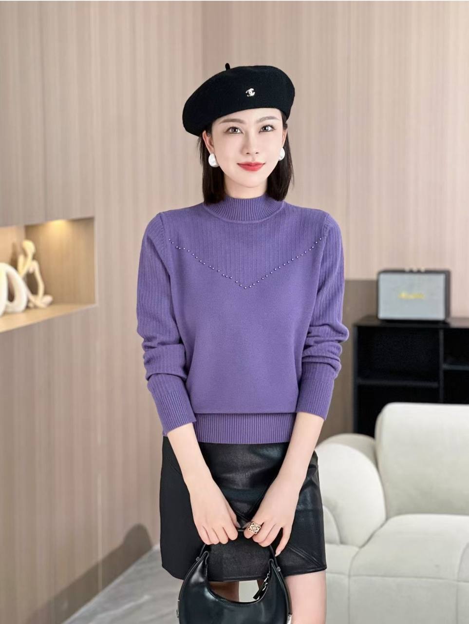 بافت یقه سه سانتی زنانه کد 418170