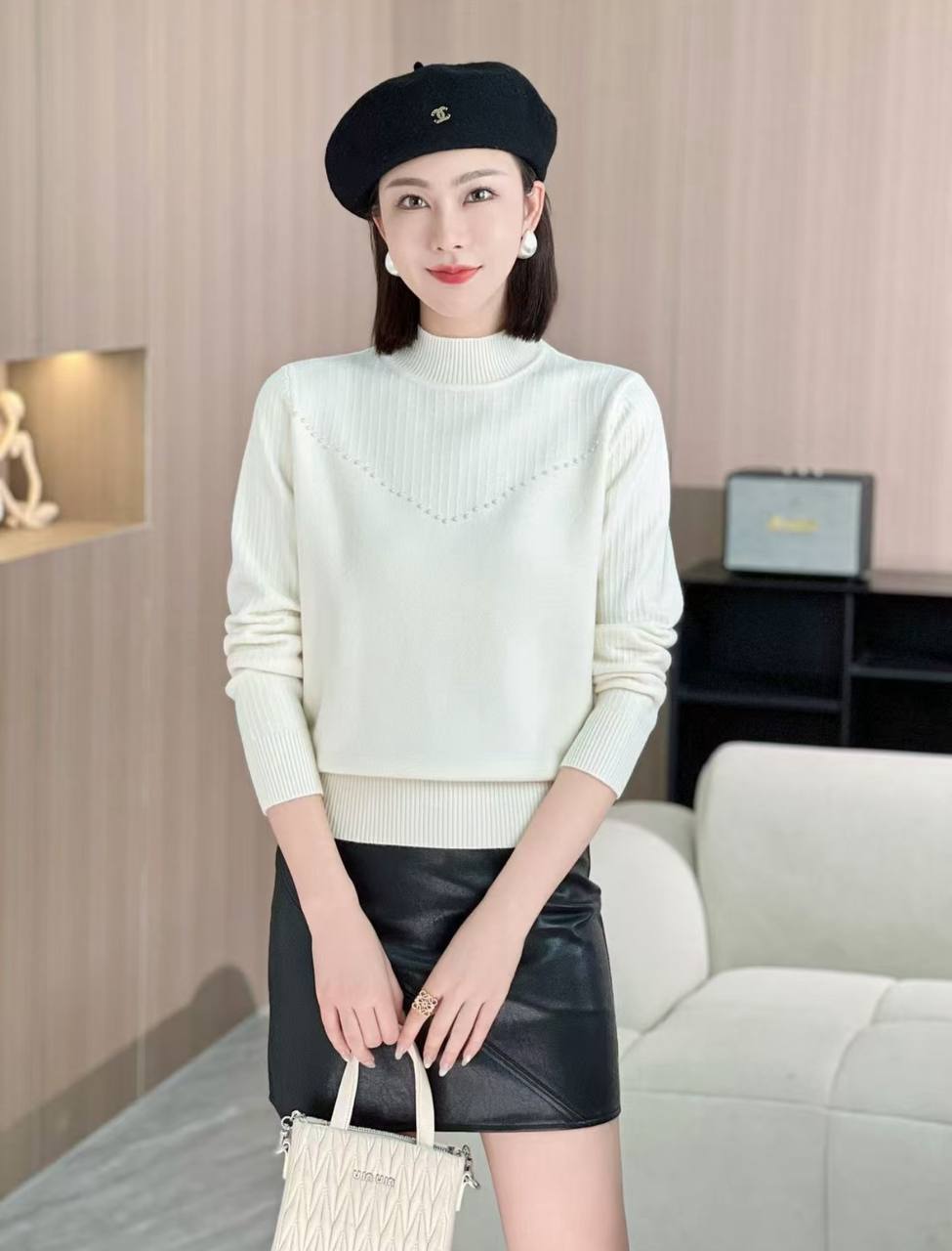 بافت یقه سه سانتی زنانه کد 418170