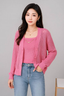 دو تیکه جلیقه با تاپ بافت زنانه کد 418180