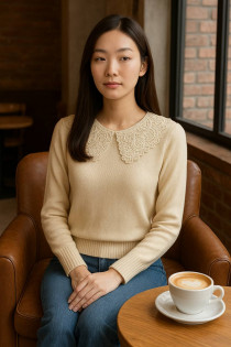 بافت یقه گیپور زنانه کد 418184