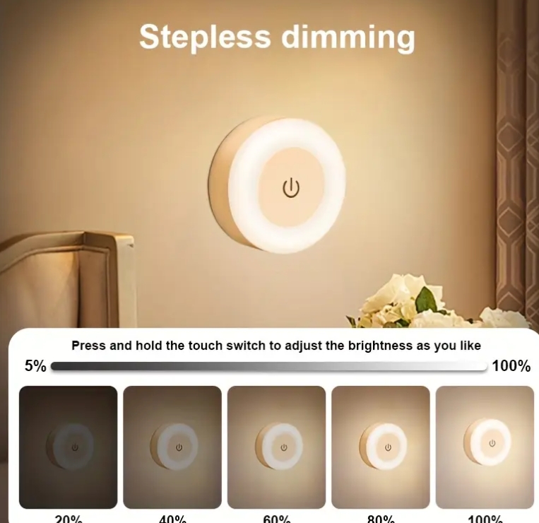 چراغ خواب LED قابل تنظیم، با ۳ گزینه رنگ کد 3020 (51-12-65)