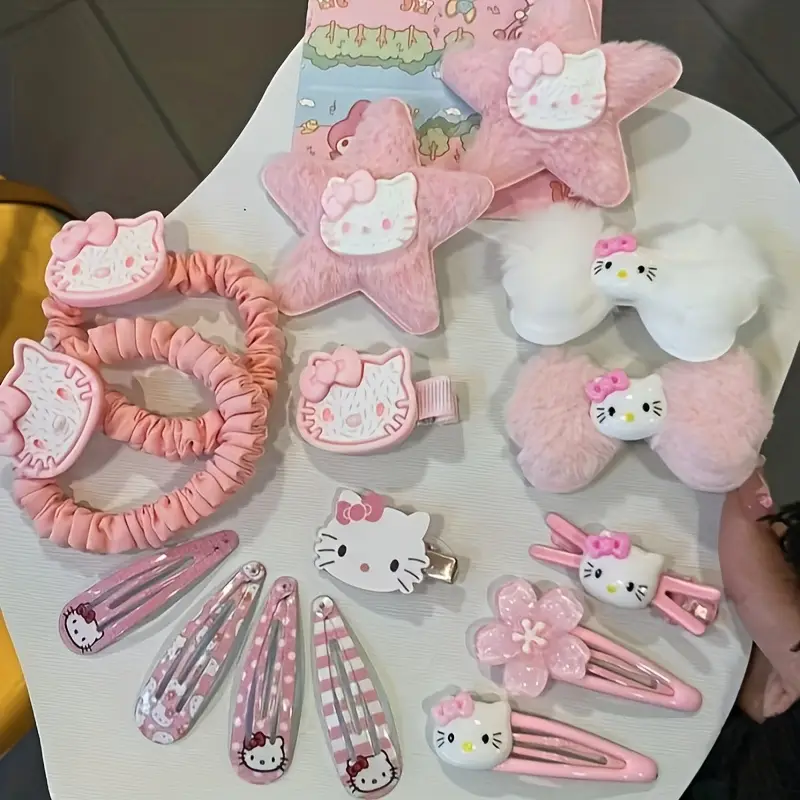 بسته 15 تایی گیره مو هلو کیتی (Hello Kitty )کد 3207