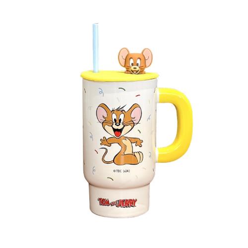 ماگ فانتزی طرح جری (Tom & Jerry) با درب عروسکی سیلیکونی کد 3099 (45 34 839)