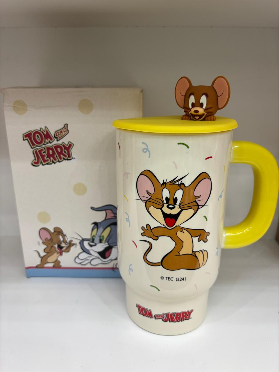 ماگ فانتزی طرح جری (Tom & Jerry) با درب عروسکی سیلیکونی کد 3099 (45 34 839)