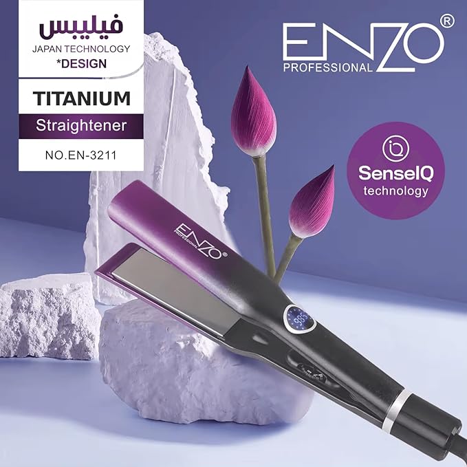 اتو مو حرفه‌ای تیتانیومی انزو مدل EN 3211 کد 3297