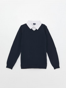 بافت یقه دار پسرانه 29004 سایز 3 تا 13 سال مارک LCWalkiki