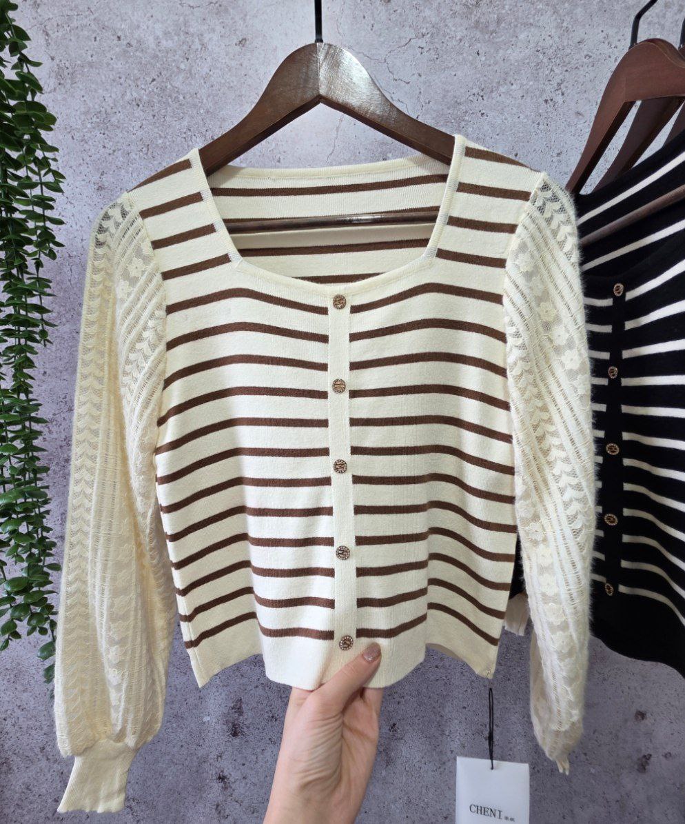 بلوز بافت مجلسی آستین گیپوری زنانه کد 418335