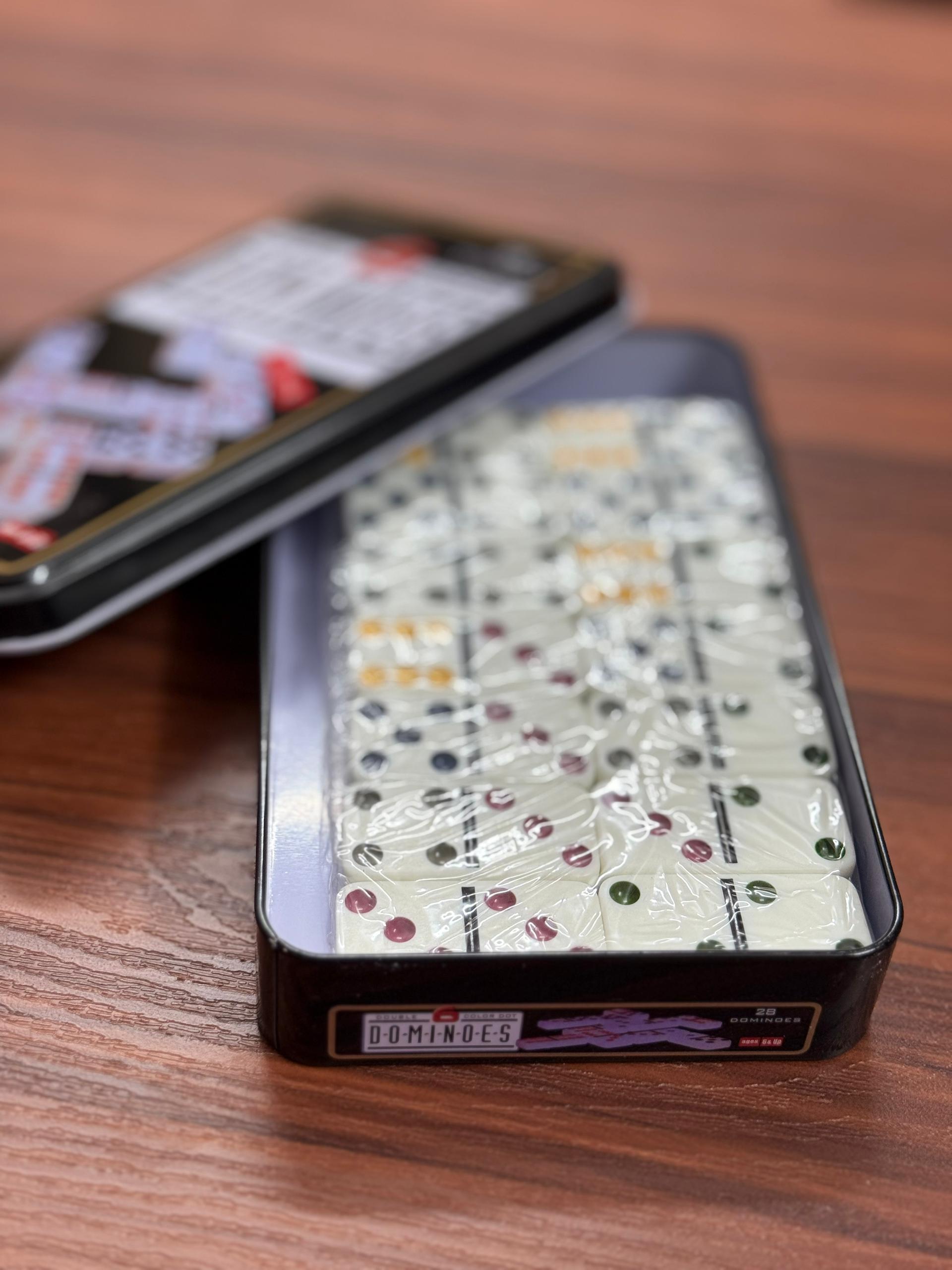 بازی فکری دومینو جعبه استیل Dominoes کد 1040