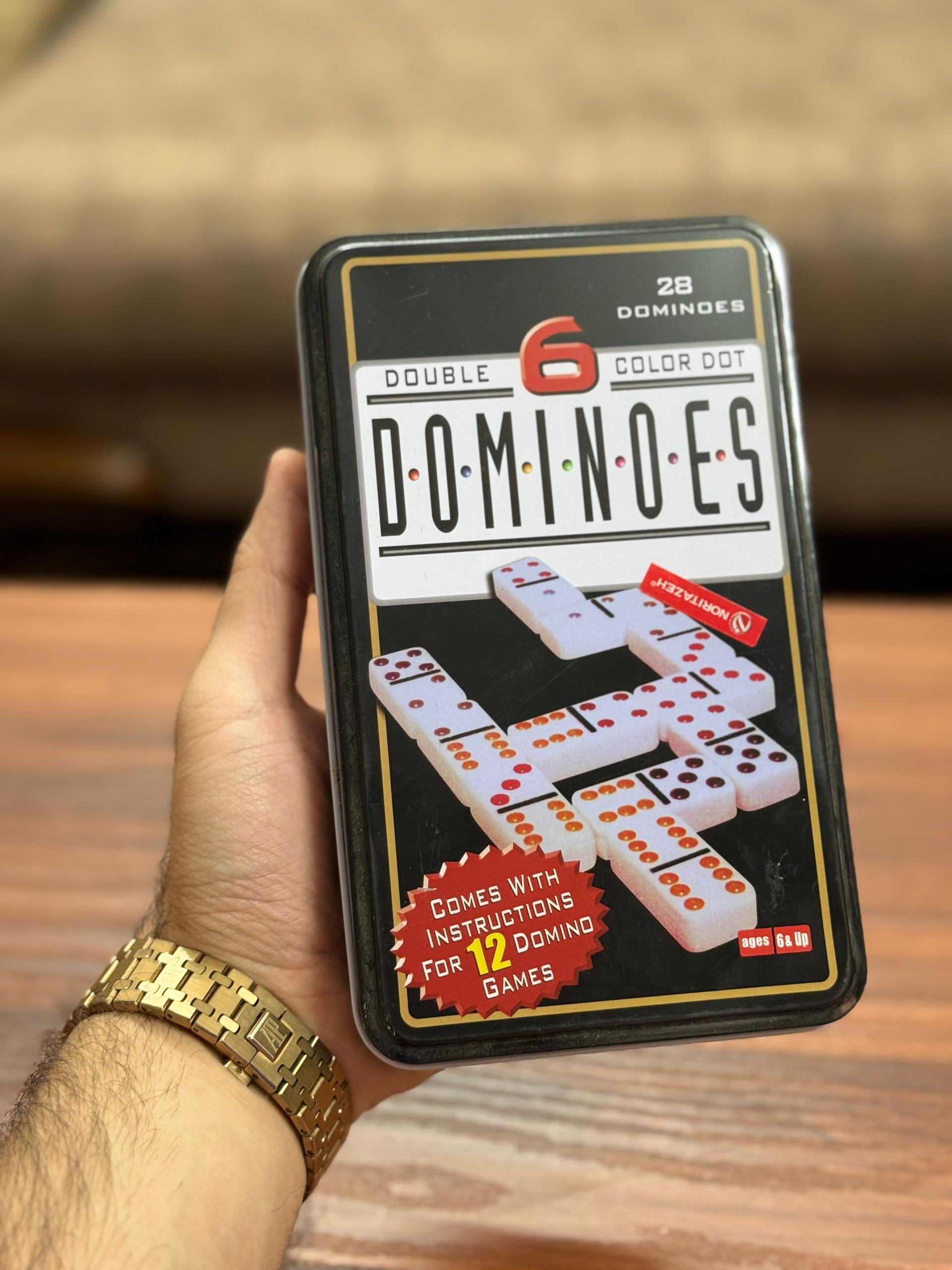 بازی فکری دومینو جعبه استیل Dominoes کد 1040