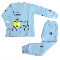 ست بلوز و شلوار (خواهر و برادری )وارداتی طرح گربه کد 2205627