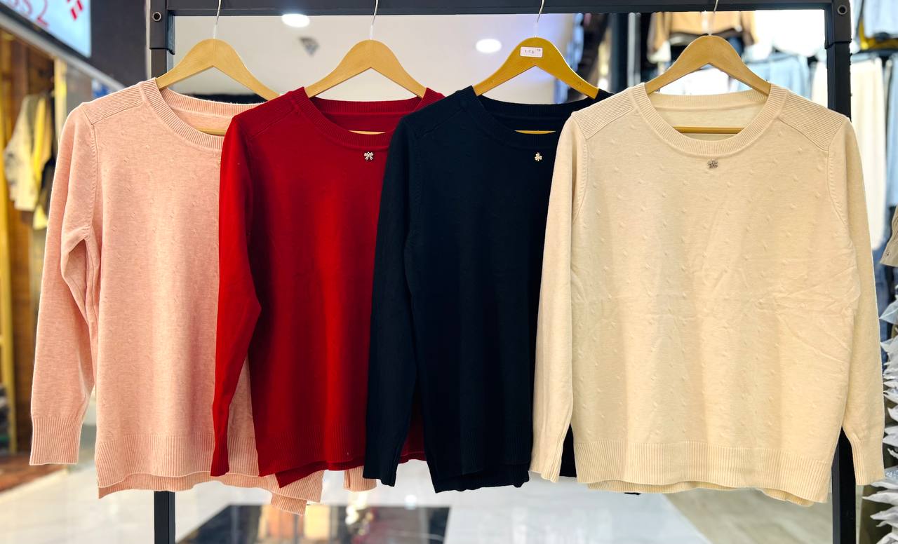 بافت یقه گرد زنانه کد 417476