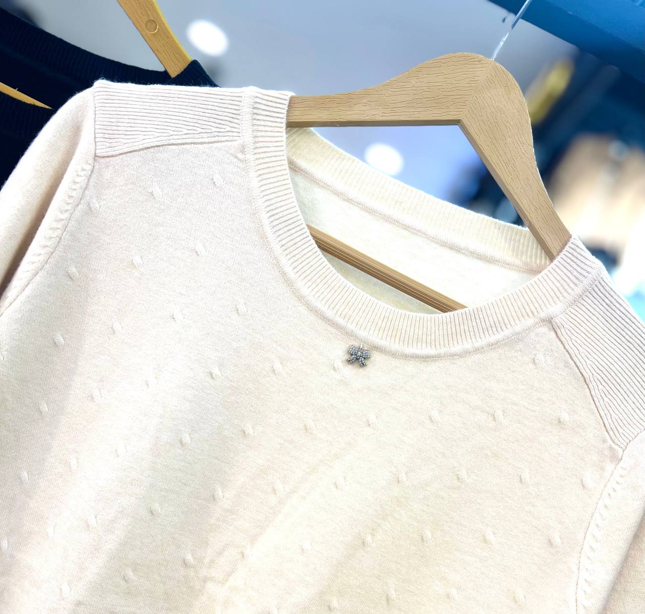 بافت یقه گرد زنانه کد 417476