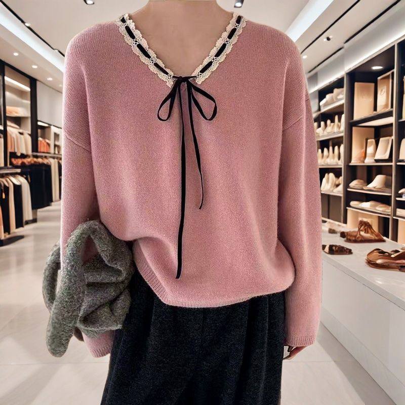 بلوز بافت پاپیون دار گرم بالا زنانه کد 417479