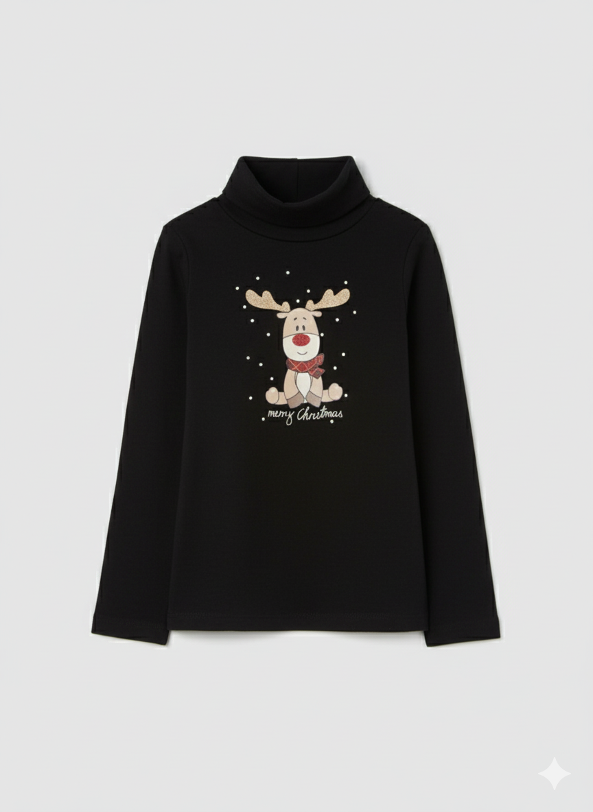 بلوز یقه اسکی دخترانه 29227 سایز 3 تا 10 سال کد 18 مارک OVS   *