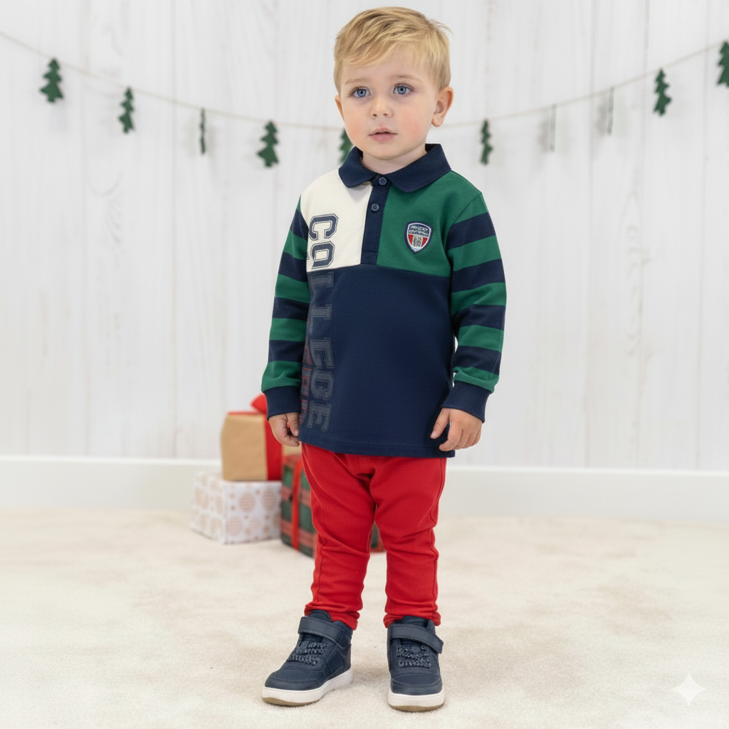 بلوز یقه دار پسرانه 29269 سایز 2 تا 12 سال مارکcharanga