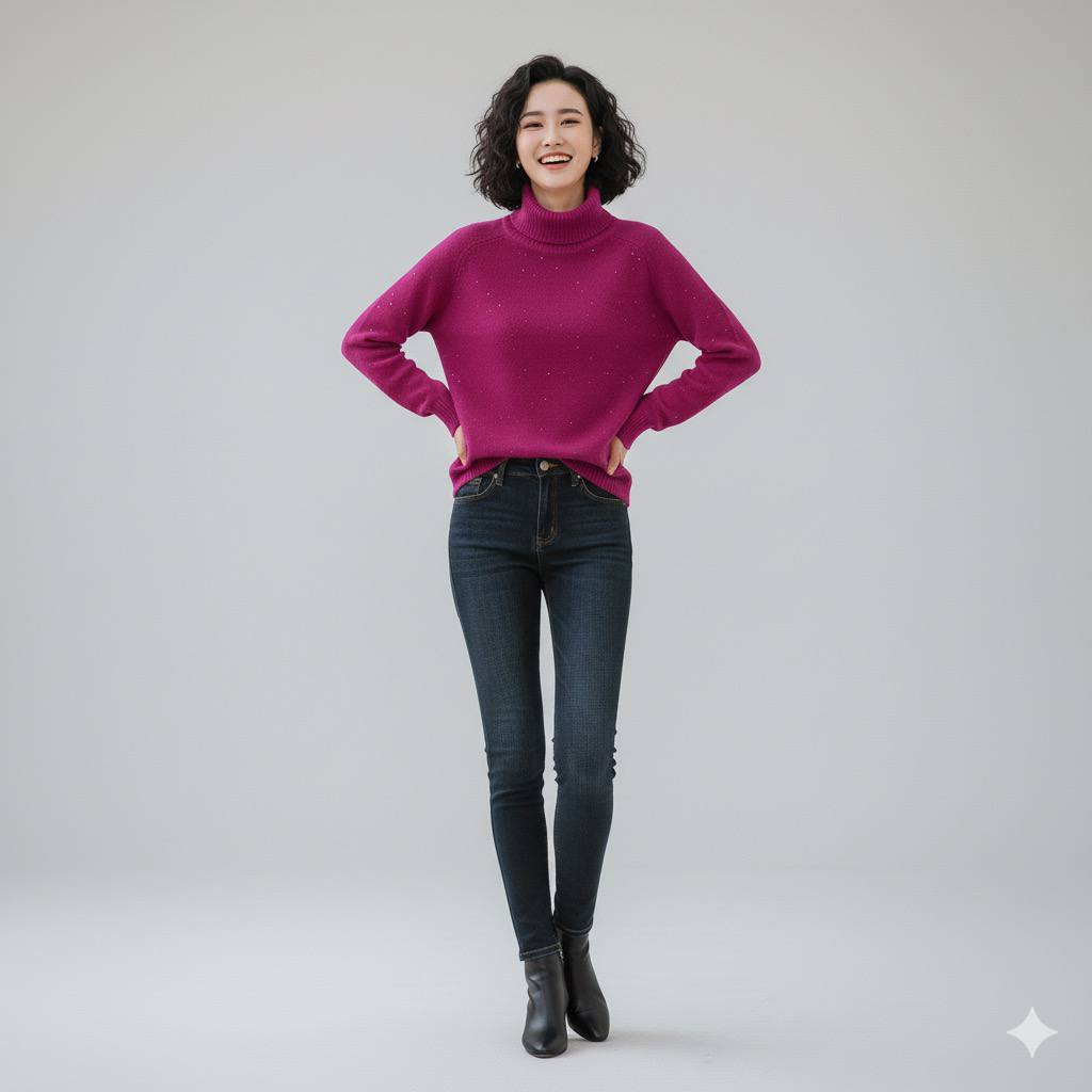 بافت یقه اسکی زنانه کد 418515