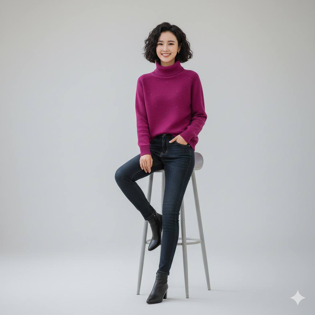 بافت یقه اسکی زنانه کد 418515