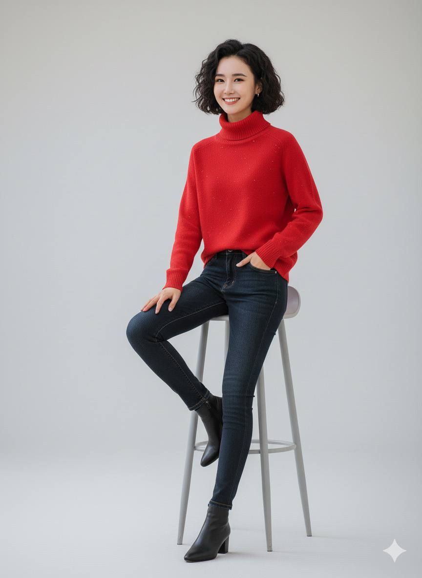 بافت یقه اسکی زنانه کد 418515