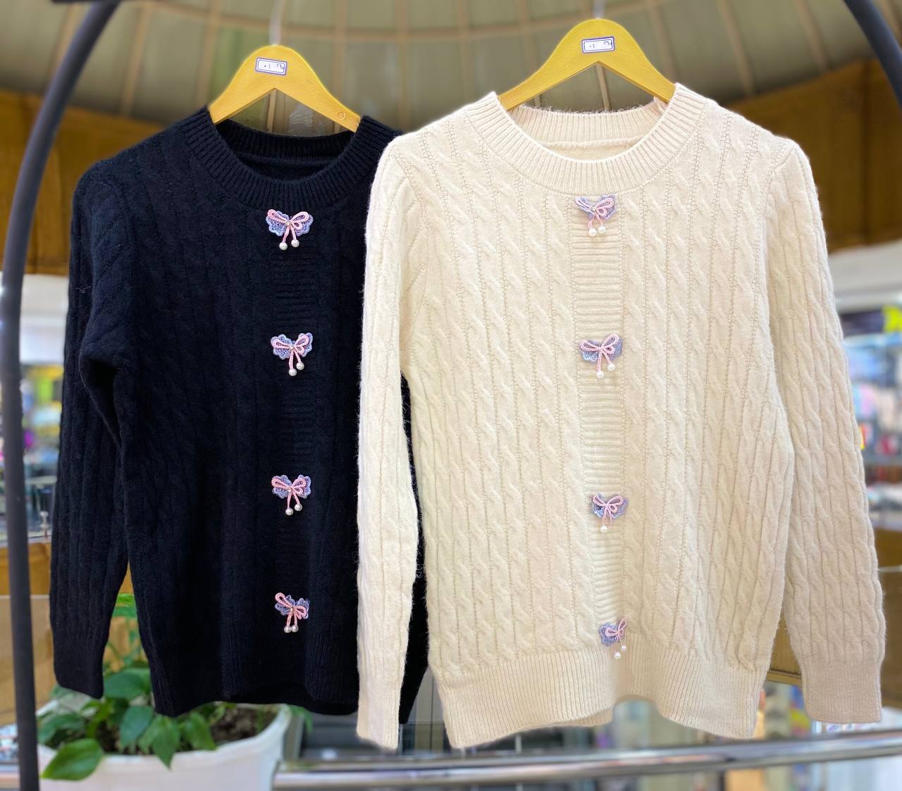 بافت طرح پاپیونی زنانه کد 418522