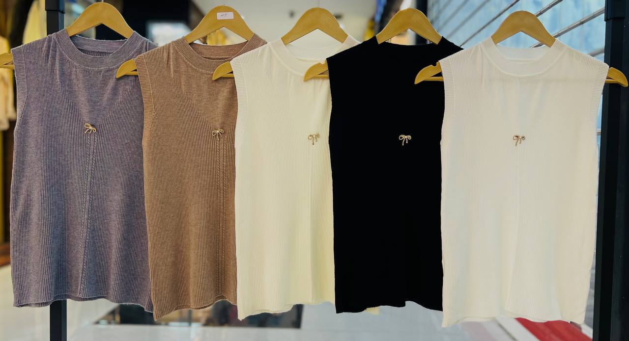 تاپ بافت سنجاق پاپیونی زنانه کد 418534