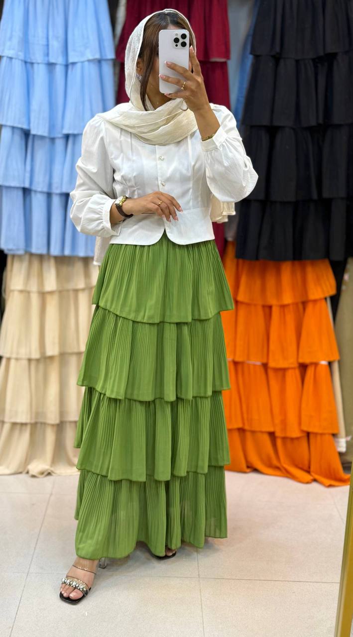 دامن حریر طبقه ای زنانه کد 418561