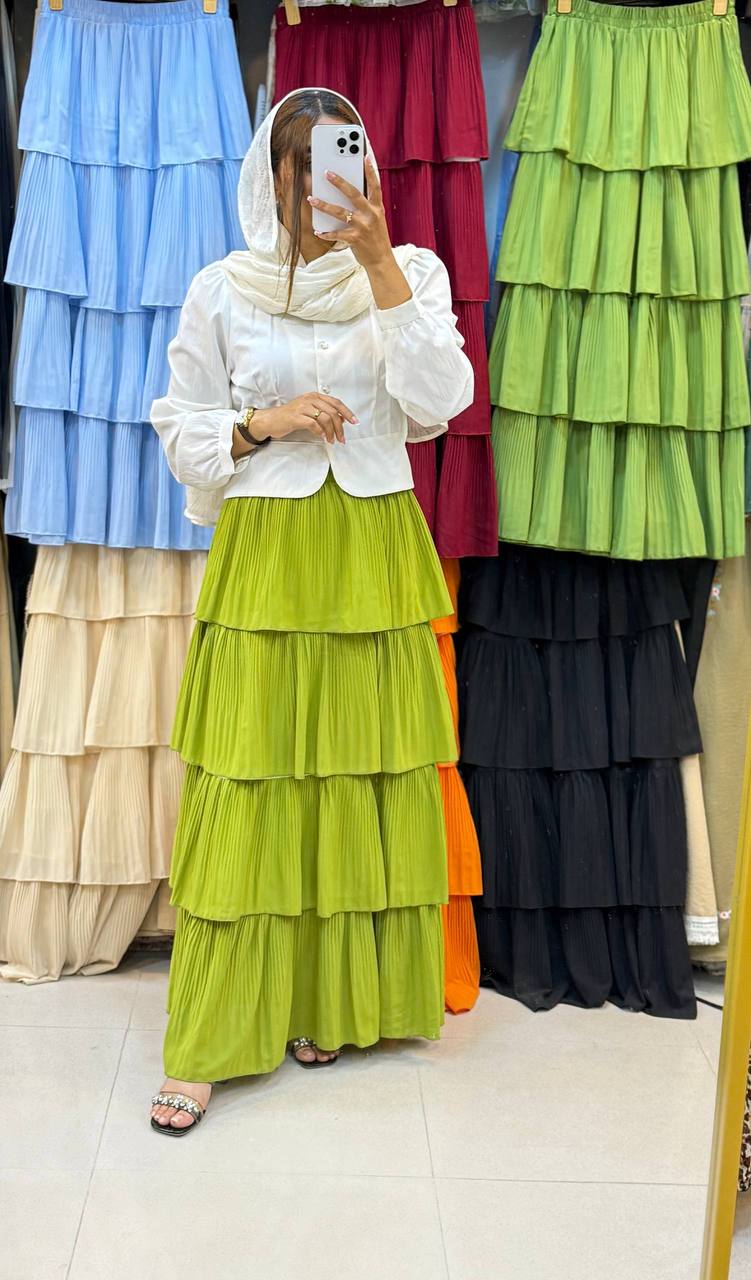 دامن حریر طبقه ای زنانه کد 418561