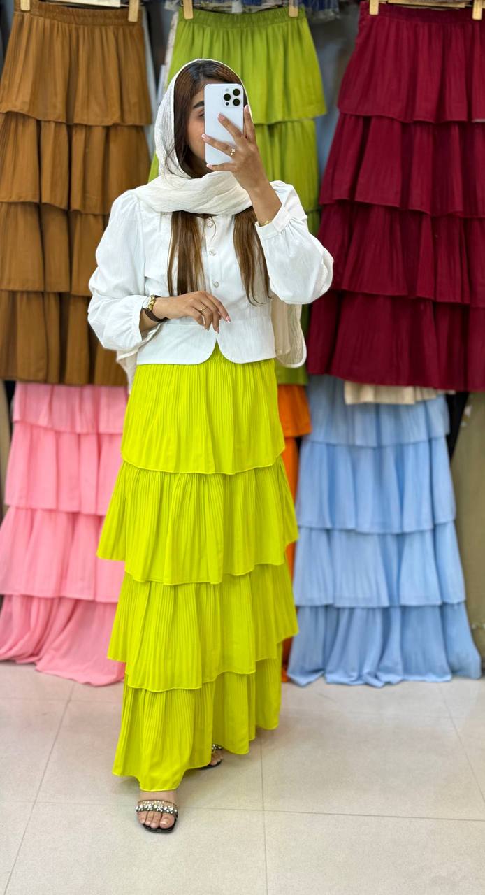 دامن حریر طبقه ای زنانه کد 418561