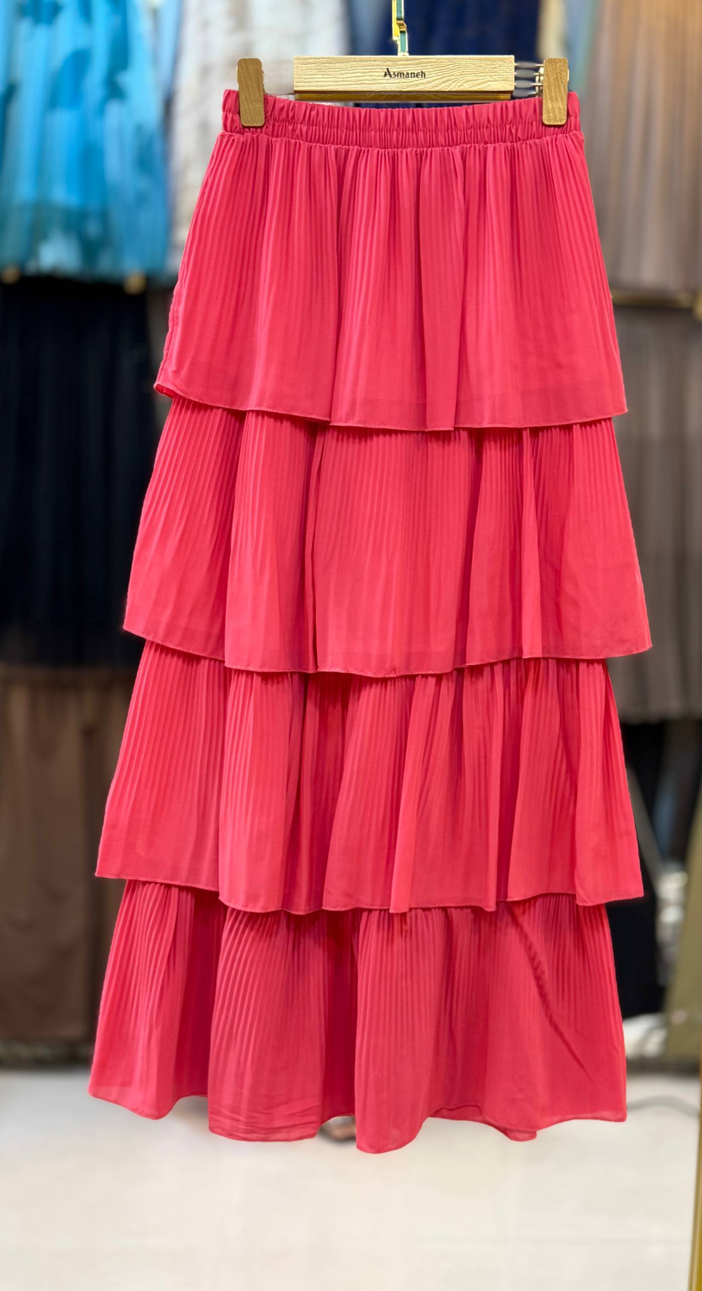 دامن حریر طبقه ای زنانه کد 418561