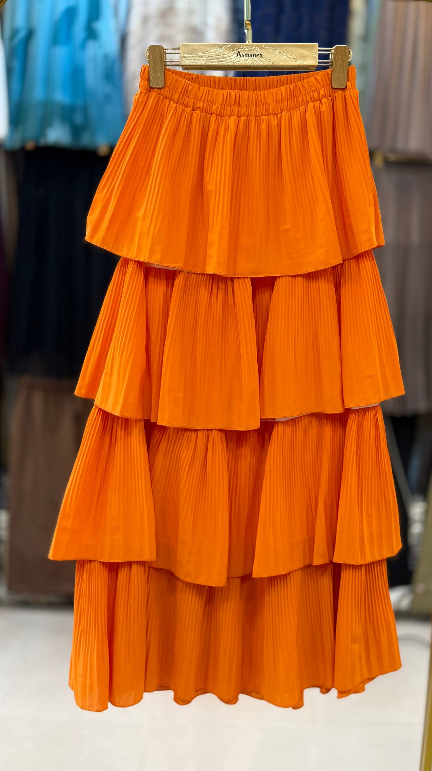 دامن حریر طبقه ای زنانه کد 418561