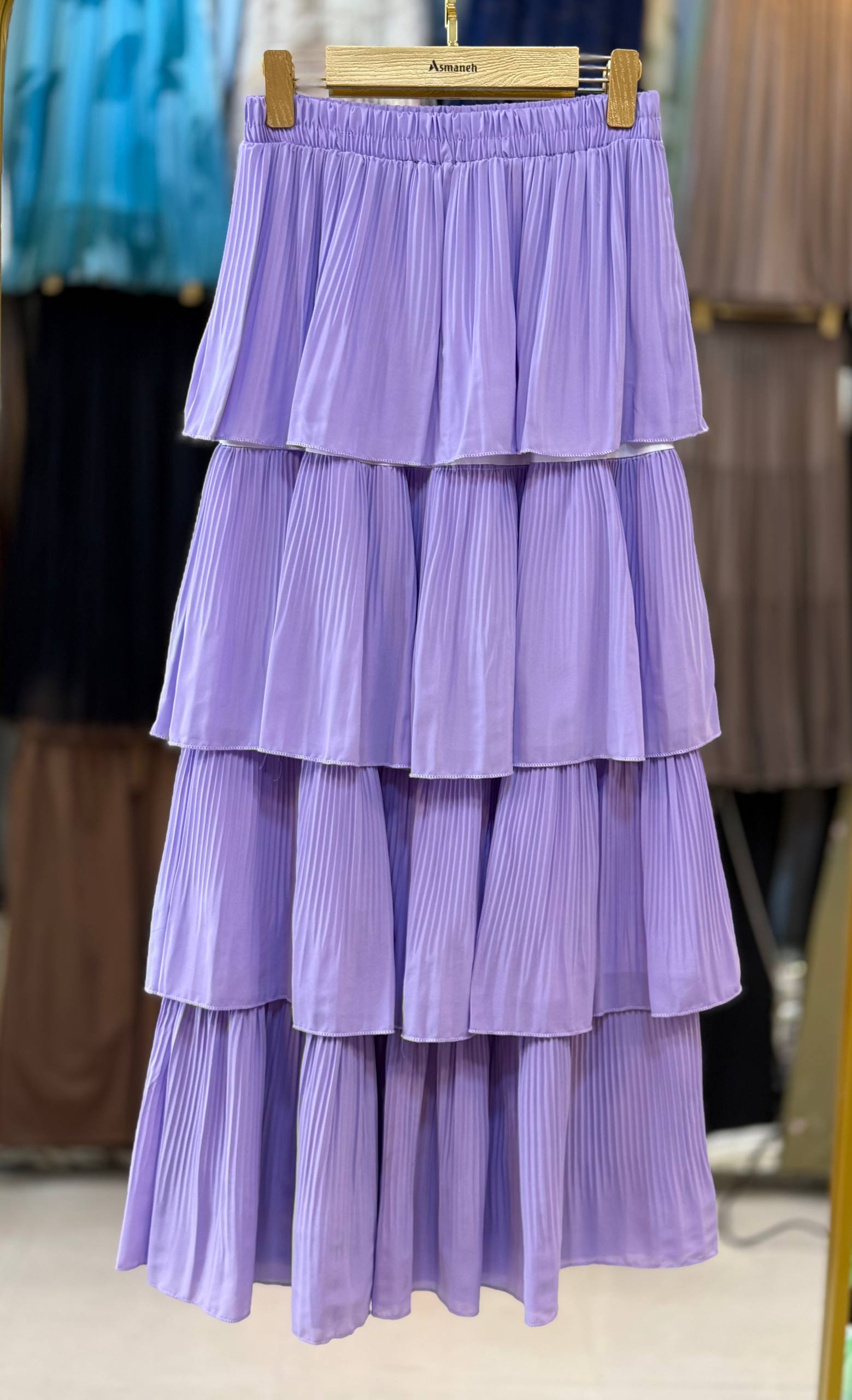 دامن حریر طبقه ای زنانه کد 418561