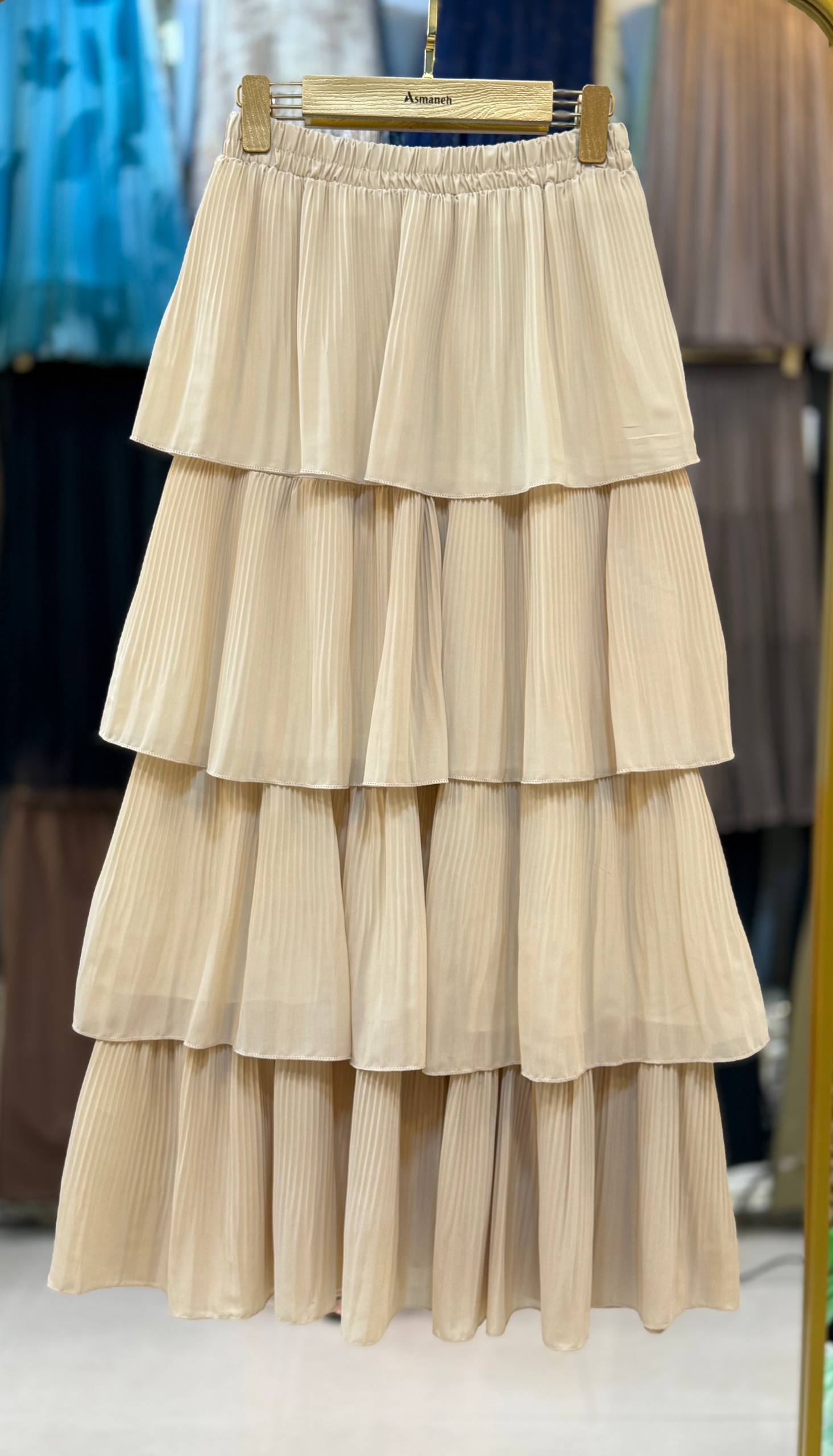 دامن حریر طبقه ای زنانه کد 418561