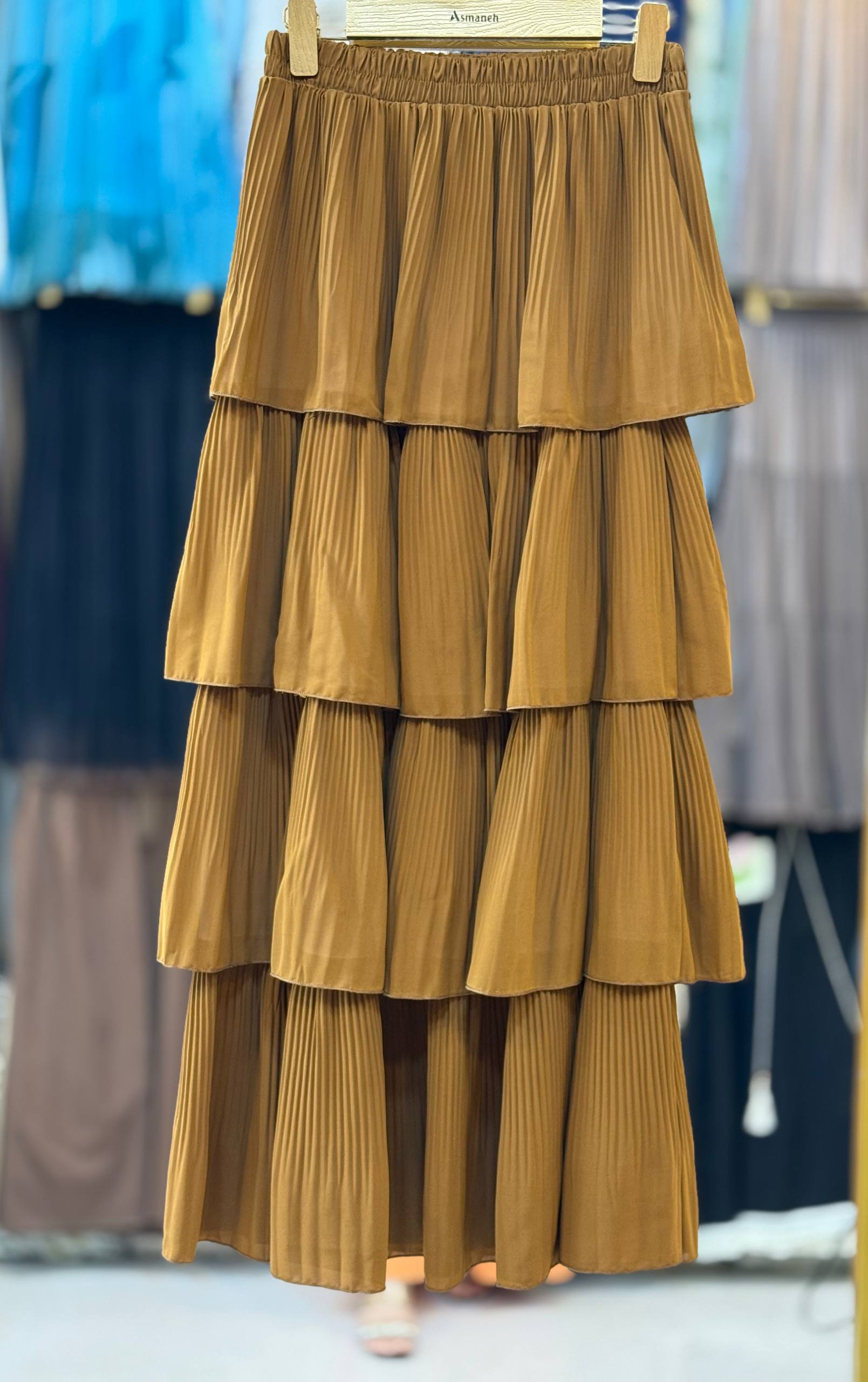 دامن حریر طبقه ای زنانه کد 418561