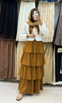 دامن حریر طبقه ای زنانه کد 418561