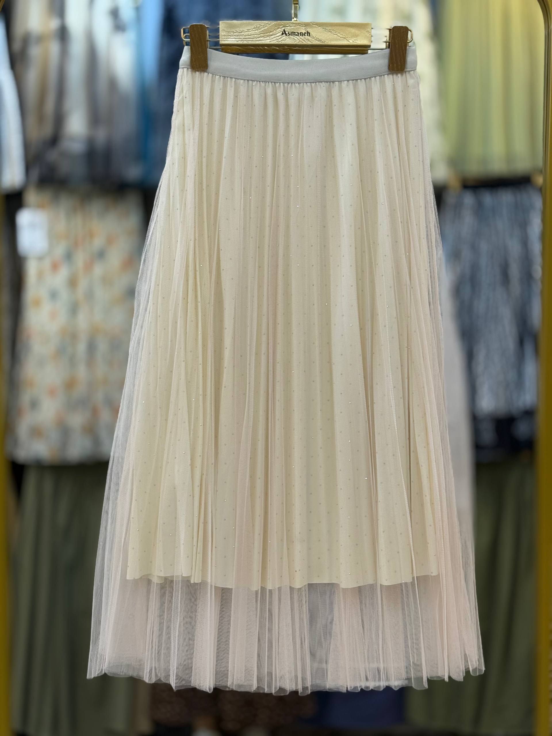 دامن پلیسه نگین دار زنانه کد 418565